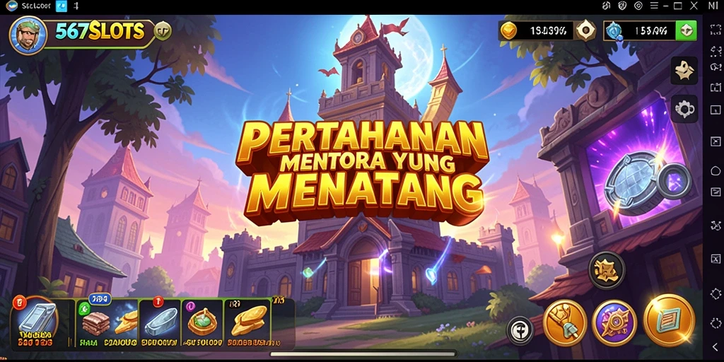 Tangkapan layar <strong>567SLOTS</strong> menampilkan aksi seru dalam permainan Tower Defense.