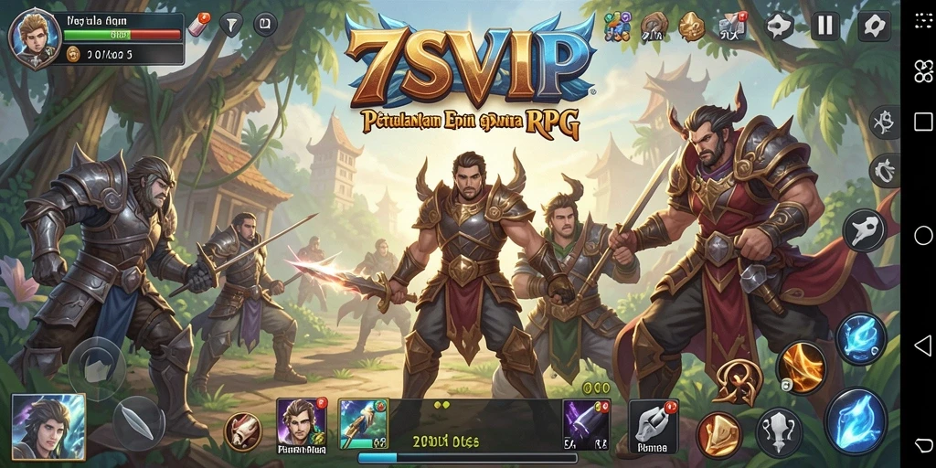 Tangkapan layar game 7SVIP menampilkan pertarungan seru dalam petualangan RPG.