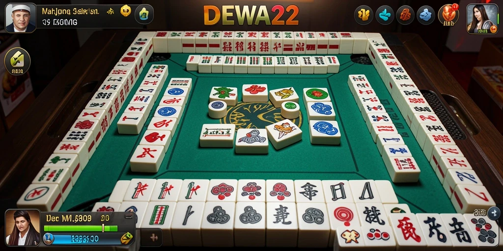 Tampilan gameplay seru DEWA22 yang menampilkan berbagai ubin Mahjong.