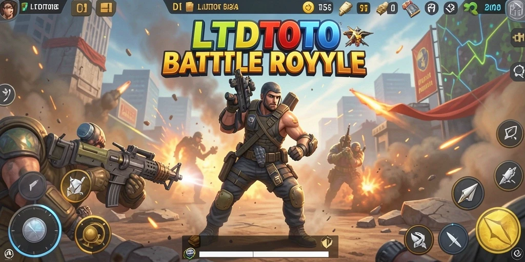 Tampilan seru gameplay LTDTOTO dalam pertempuran Battle Royale.