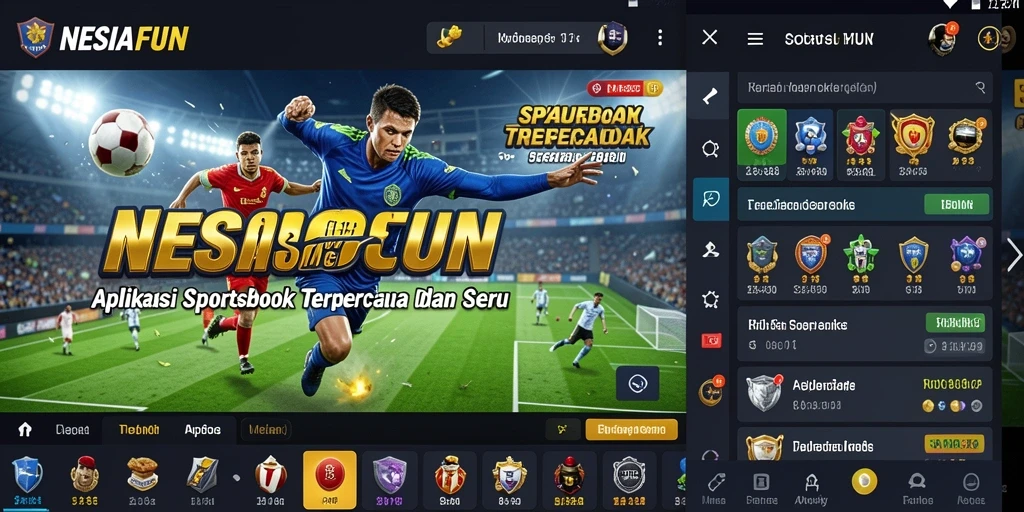 Tampilan screenshot gameplay <strong>NESIAFUN</strong> yang menunjukkan opsi taruhan olahraga.
