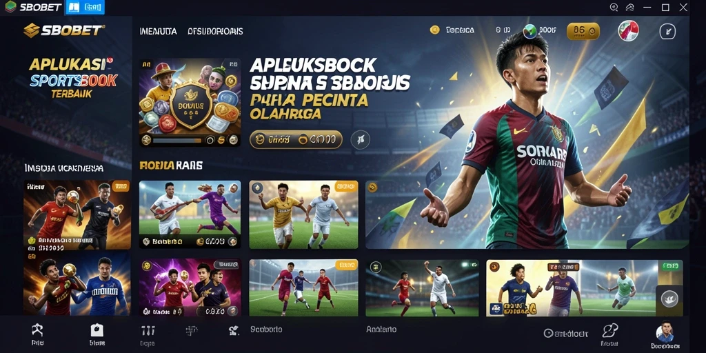 Tampilan menarik dan interaktif dari aplikasi Sportsbook SBOBET.