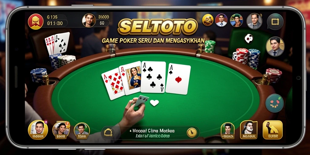 Tampilan gameplay poker yang menantang dan interaktif di SELTOTO.