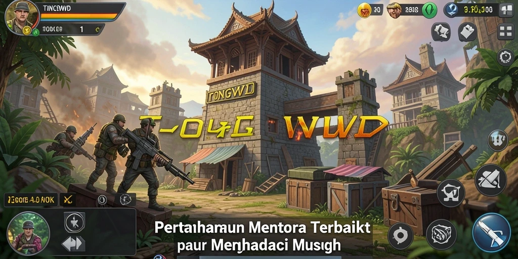 Tampilan menarik gameplay TONGWD dalam Tower Defense.